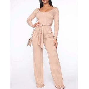 Fashion Nova | Waist Tie Criss Cross Back Jumpsuit